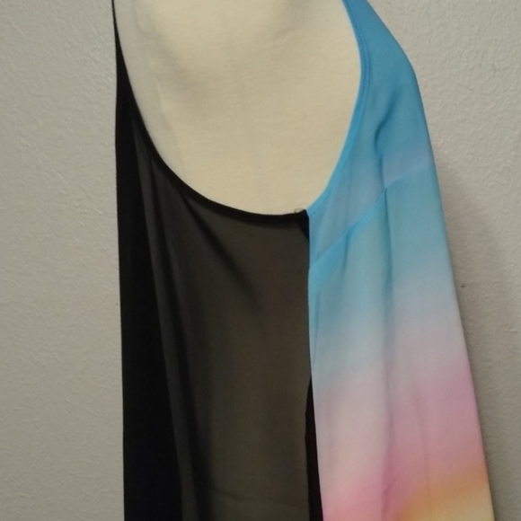 H and M Womens sheer Ombra Horizon Racer back tank top Large - Picture 3 of 8